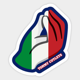 Tommy Cutlets Italian Hand, Italian Flag Sticker